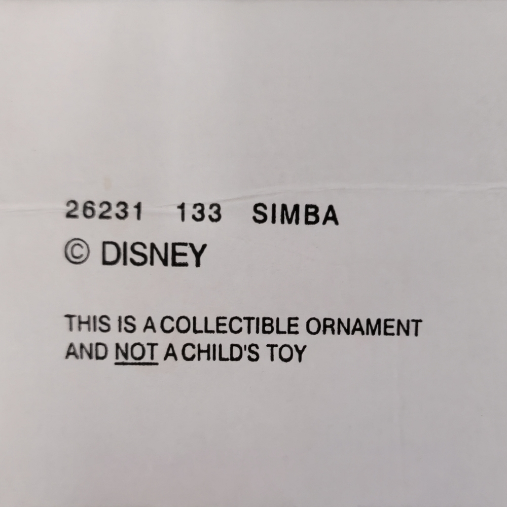 DISNEY SIMBA Collectible ornament